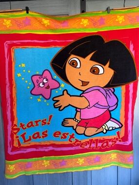 Dora the Explorer Kids' Plush Throw Blanket - Bright Nick Jr. Y2K Las Estrellas!